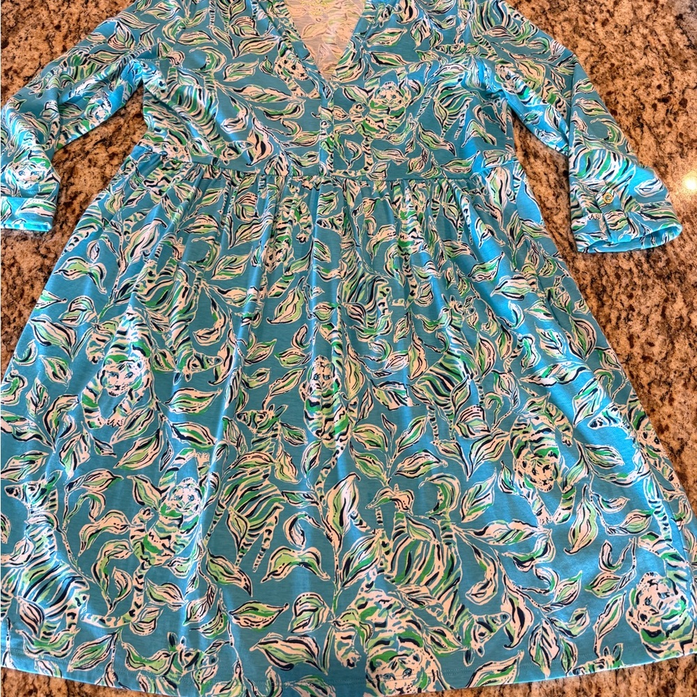 Lilly Pulitzer Loran Dress in Turquoise Oasis M - EUC